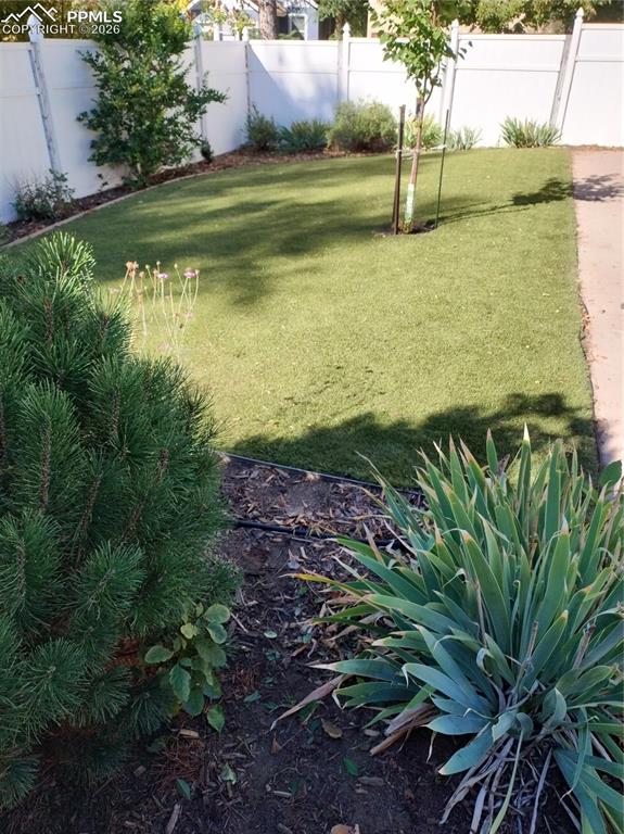 Image 17 of 30: View of fenced backyard