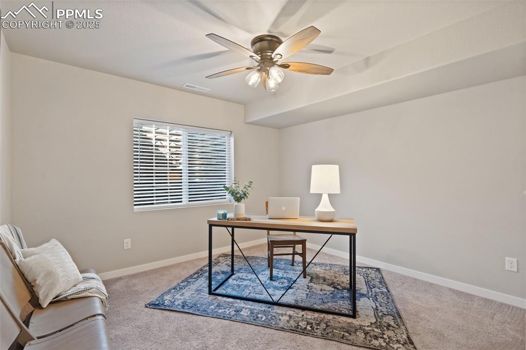 Image 21 of 28: Fourth Bedroom in Basement Currently Used As An Office