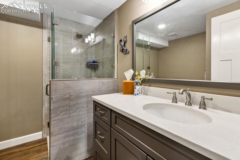 Image 30 of 47: Newly 3/4 remodeled bathroom with custom features!