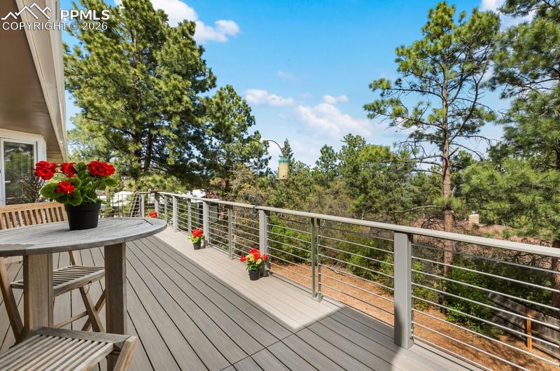 Image 41 of 47: Large TREX deck with private treed yard, enjoy your morning coffee listenin