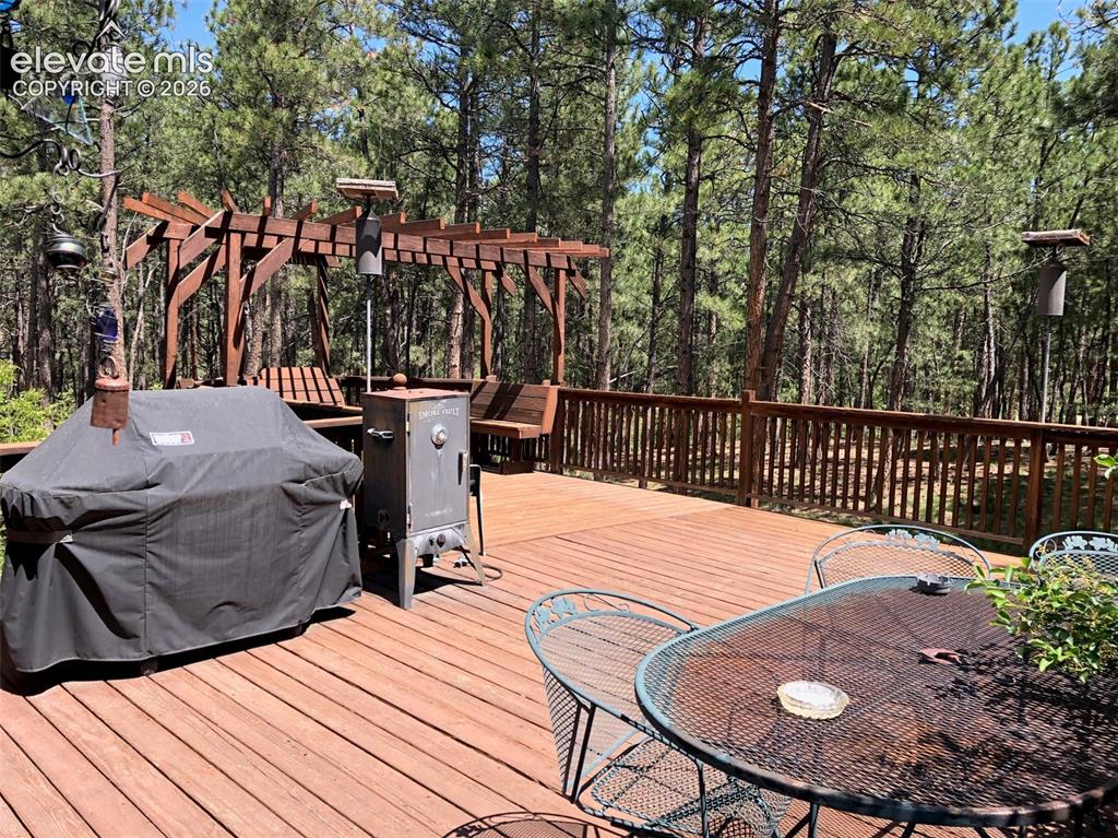 Image 34 of 50: Back deck and pergola
