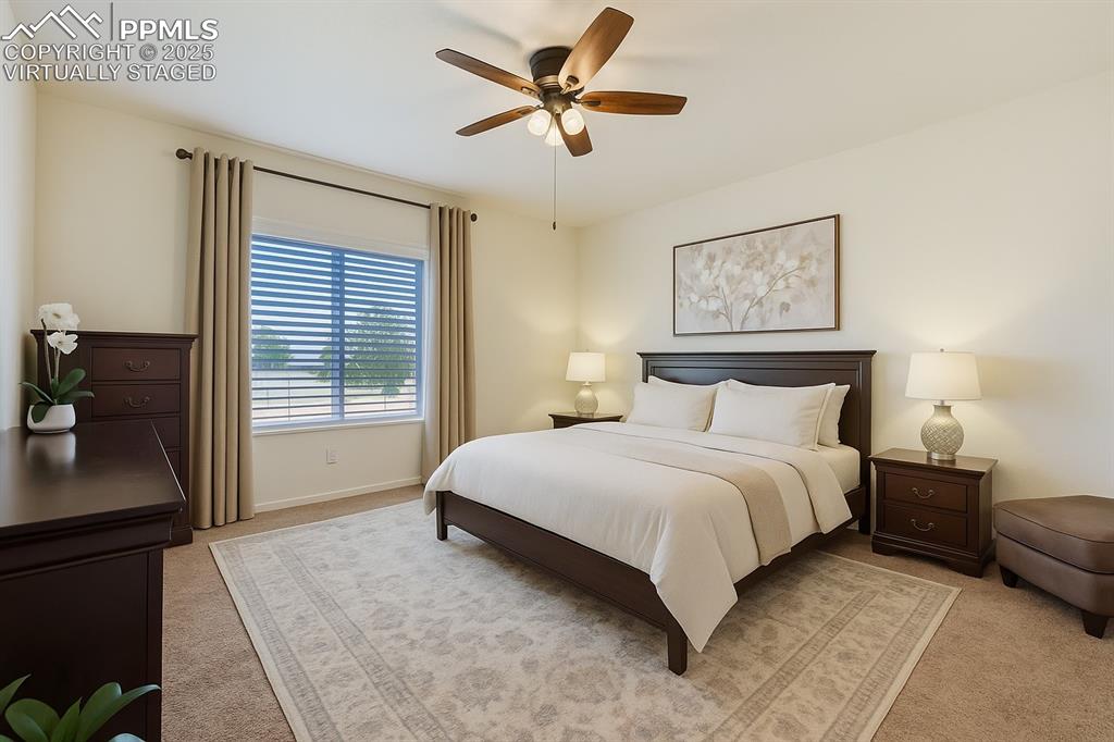 Image 14 of 29: virtually staged, curtains and rod excluded
