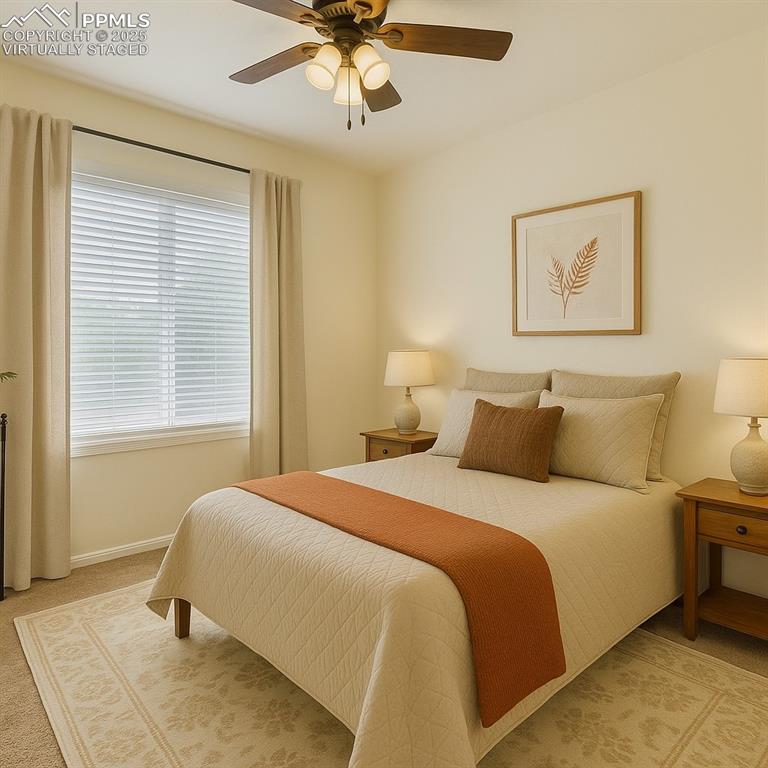 Image 18 of 29: virtually staged, curtains and rod excluded