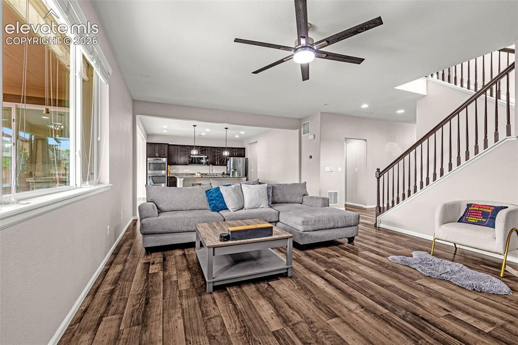Image 8 of 49: Open-concept living space