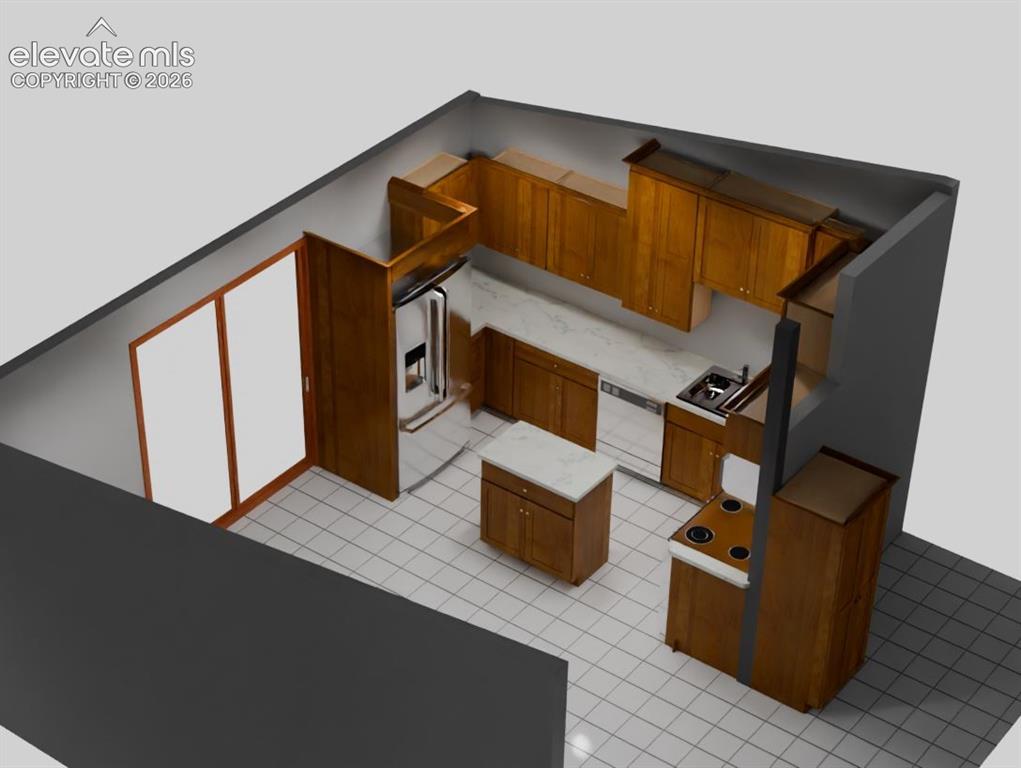 Image 47 of 49: New Kitchen being installed. Mocha in color, very similar to what you see i