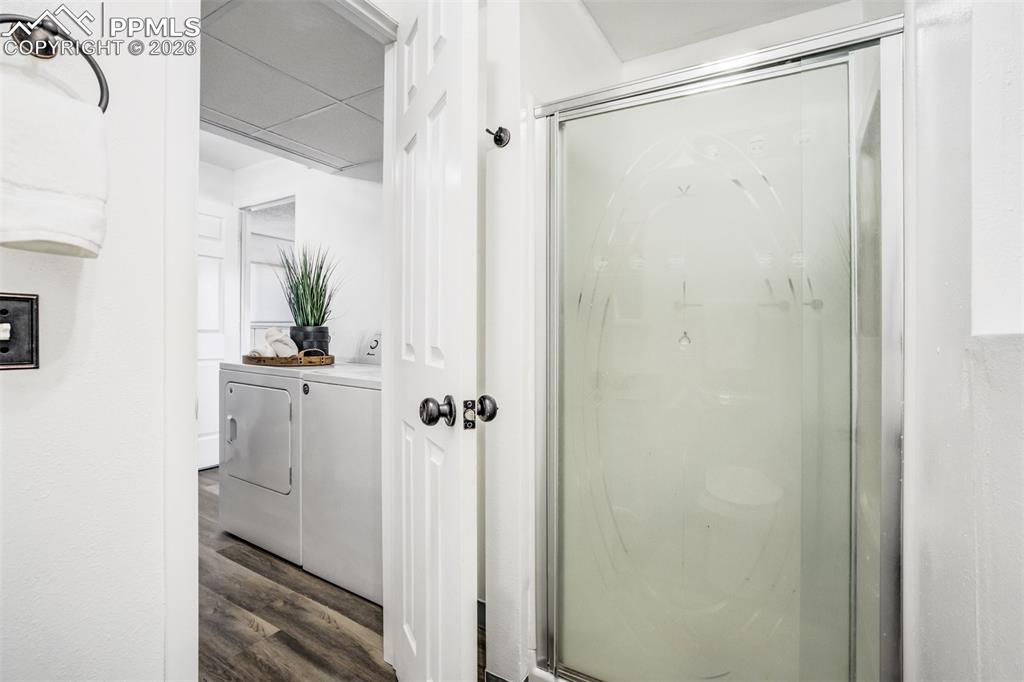 Image 45 of 50: Lower level 3/4 bathroom