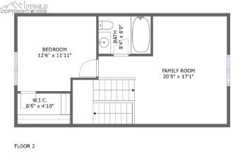 Image 34 of 35: Upper level floor plan