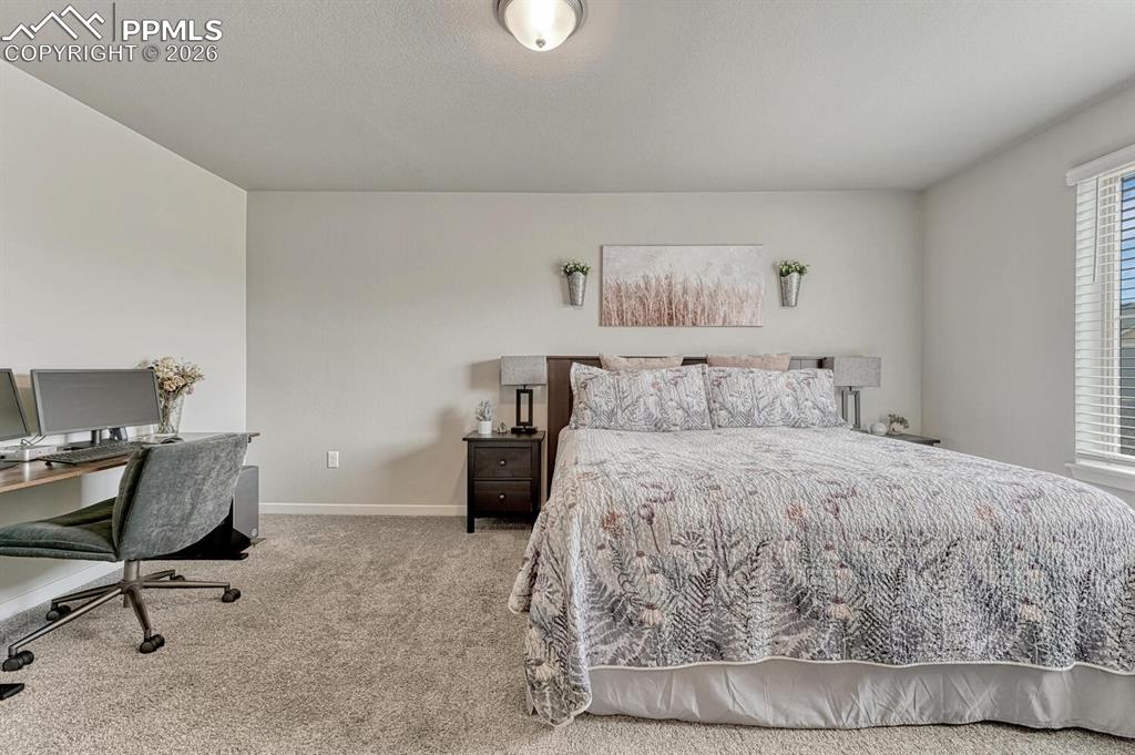 Image 30 of 50: The Primary Bedroom has spacious room for a private sitting or desk area.