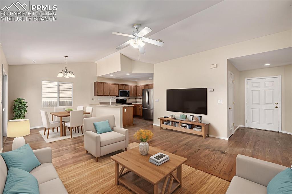 Image 4 of 26: Virtually Staged - Spacious and open, the living space is perfect for enter