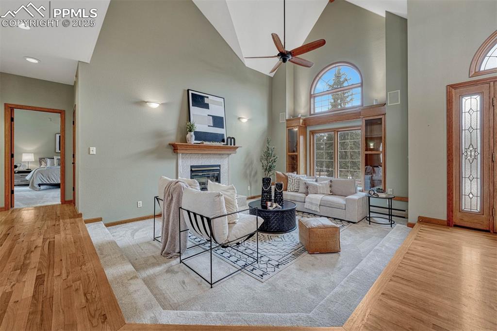 Image 7 of 46: Main level primary suite is thoughtfully designed on one end of the house.