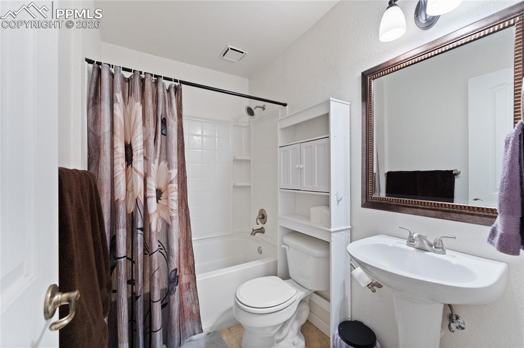 Image 18 of 30: Upstairs hall bath