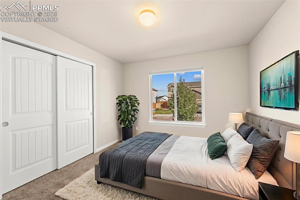 Image 10 of 39: Virtually Staged / Bedroom, where comfort meets Pinterest-worthy potential