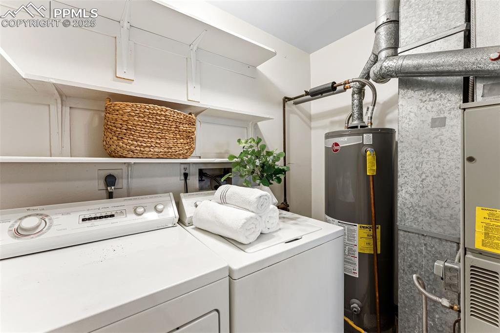 Image 22 of 30: In-unit laundry right off the entry from the carport