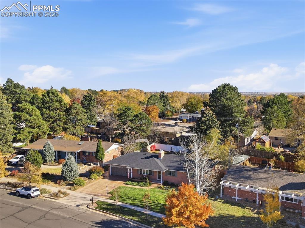 Image 44 of 47: Front of the home from the air