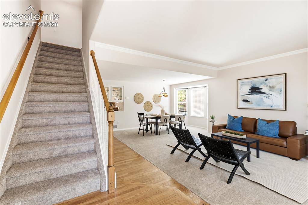 Image 5 of 50: Entry looking into living and dining rooms