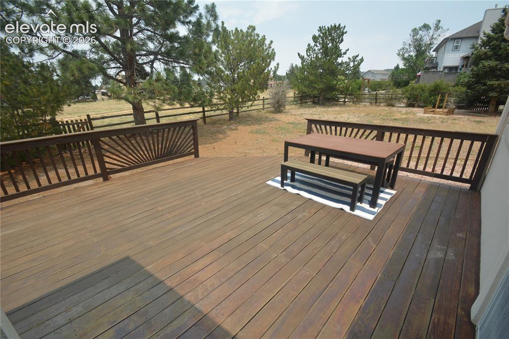 Image 37 of 45: looking from living room walkout. 16x17 portion of the deck