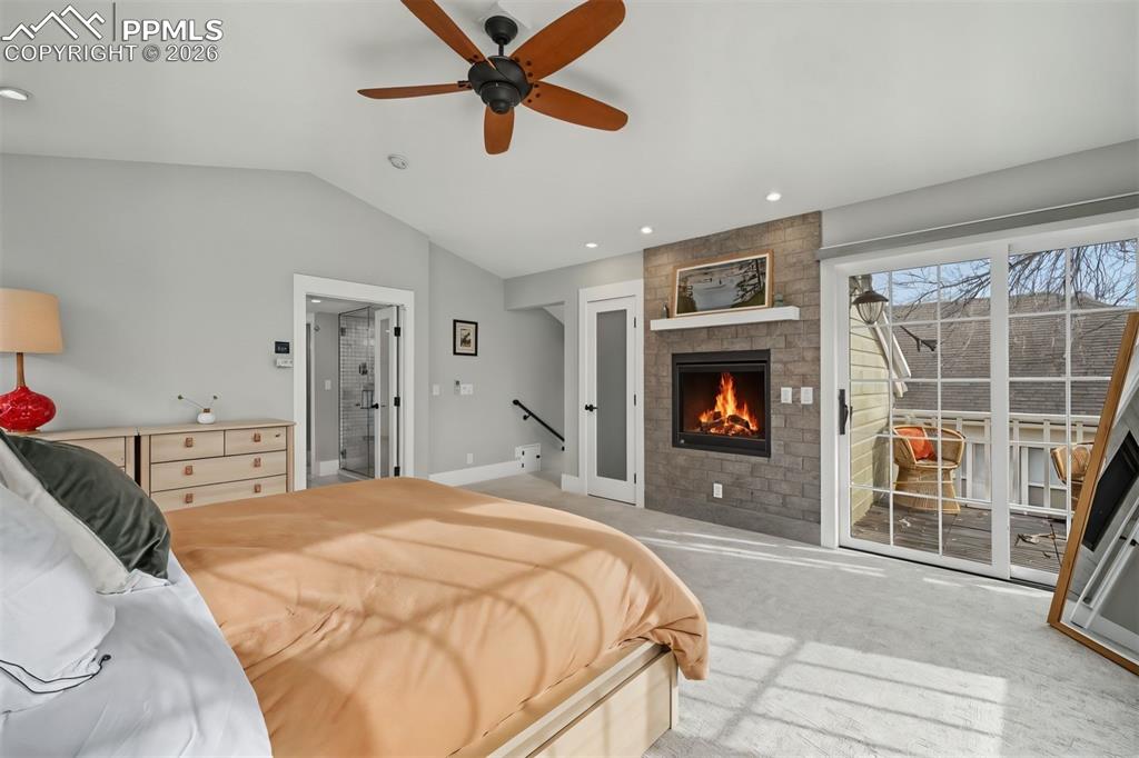 Image 24 of 43: Enjoy a gas fireplace & private balcony.