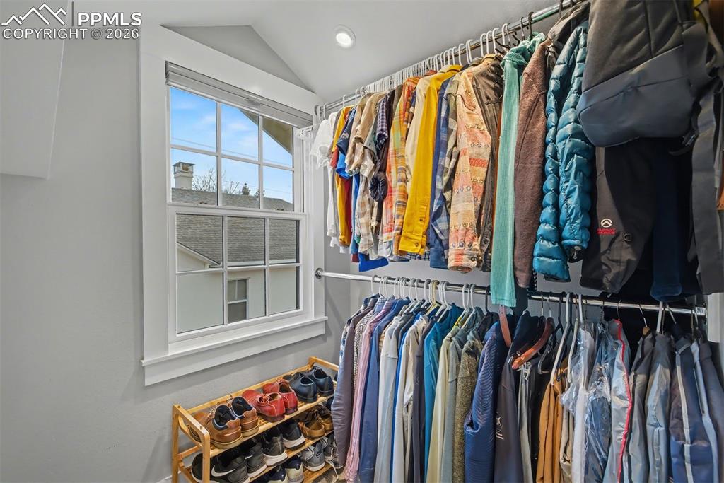 Image 28 of 43: One of two closets in the primary suite.