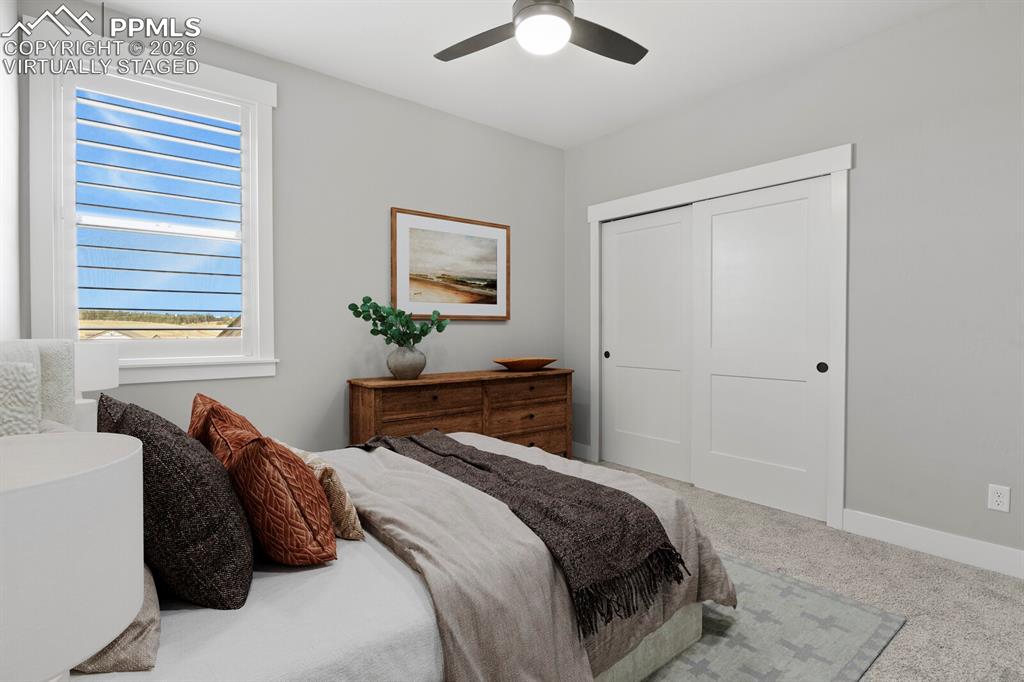 Image 39 of 48: 2nd Upper Bedroom. Virtually Staged