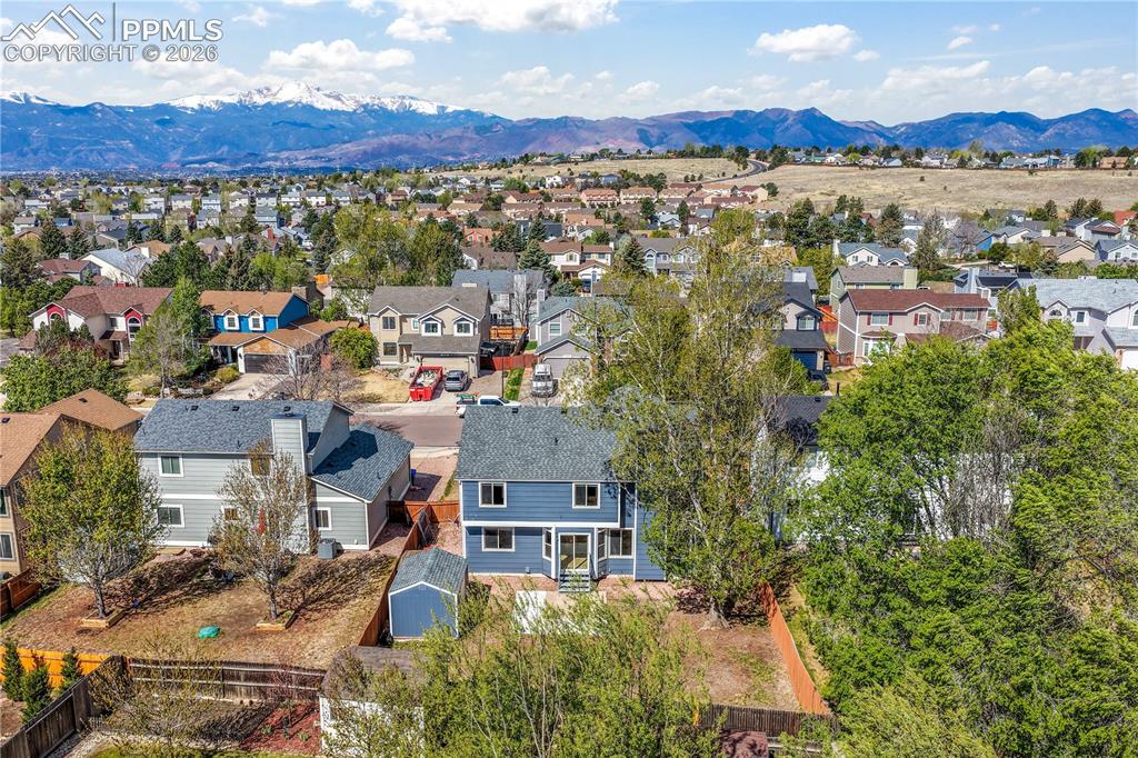 Image 4 of 50: Aerial view of backyard