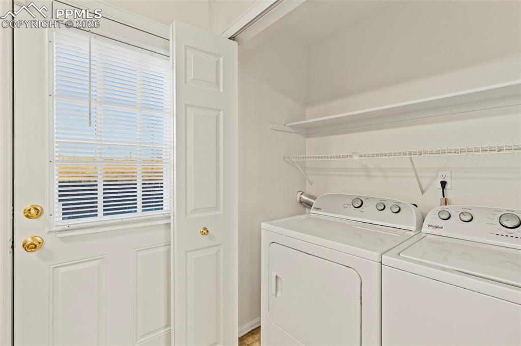 Image 9 of 26: Laundry closet featuring BRAND-NEW washer and clothes dryer