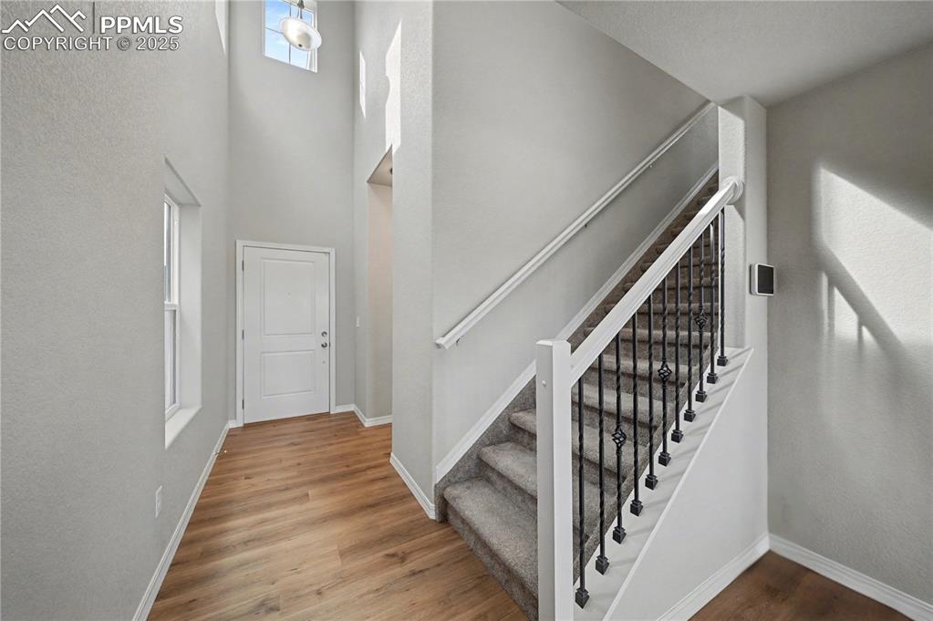 Image 3 of 38: Gorgeous front entry with high ceilings and tons of natural light!