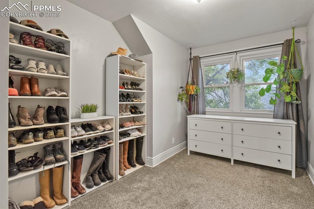 Image 25 of 36: Spacious closet with light carpet
