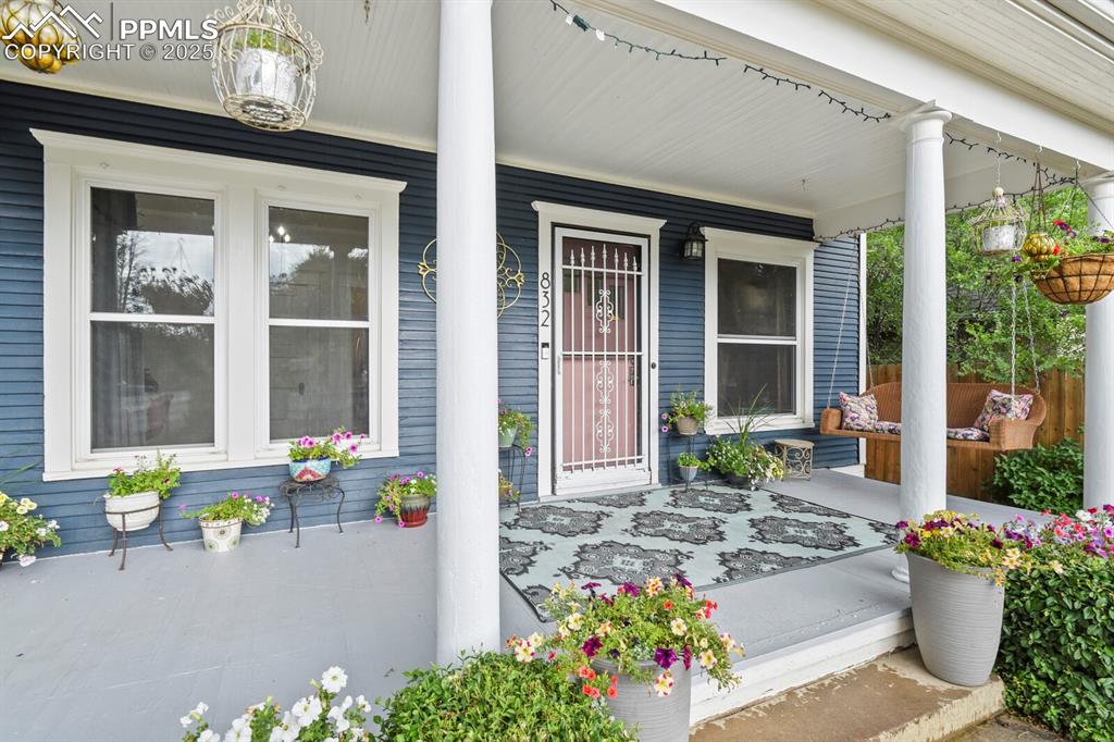 Image 3 of 36: Property entrance featuring covered porch