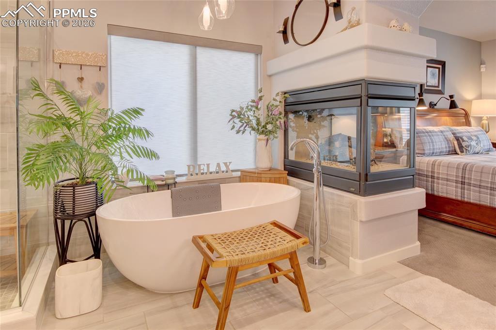 Image 19 of 50: Master bath soaking tub