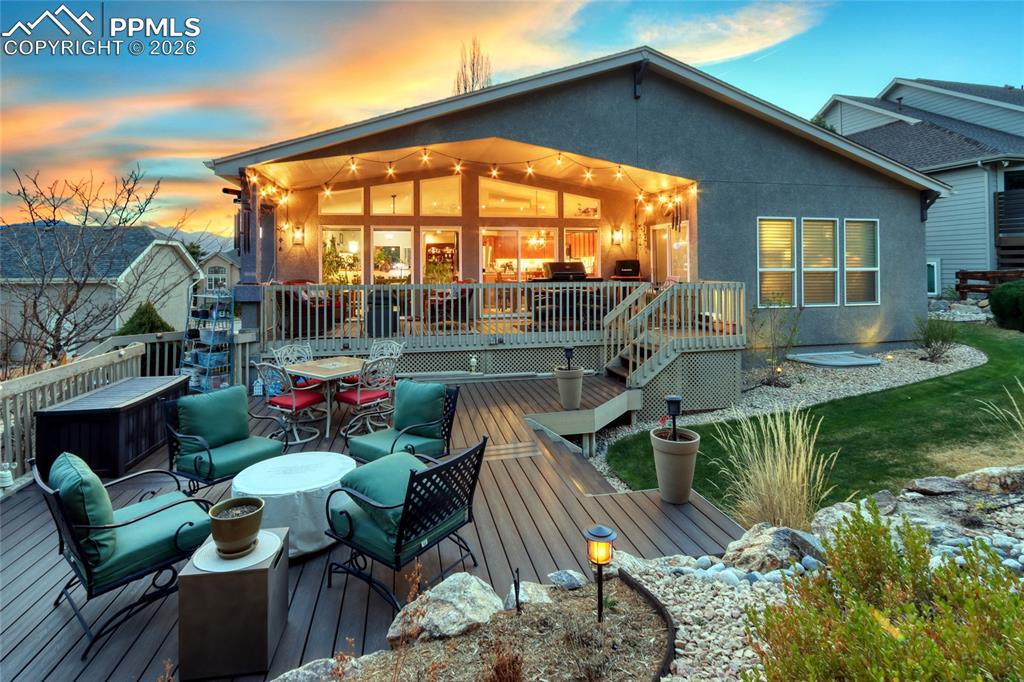 Image 42 of 50: Rear view at twilight