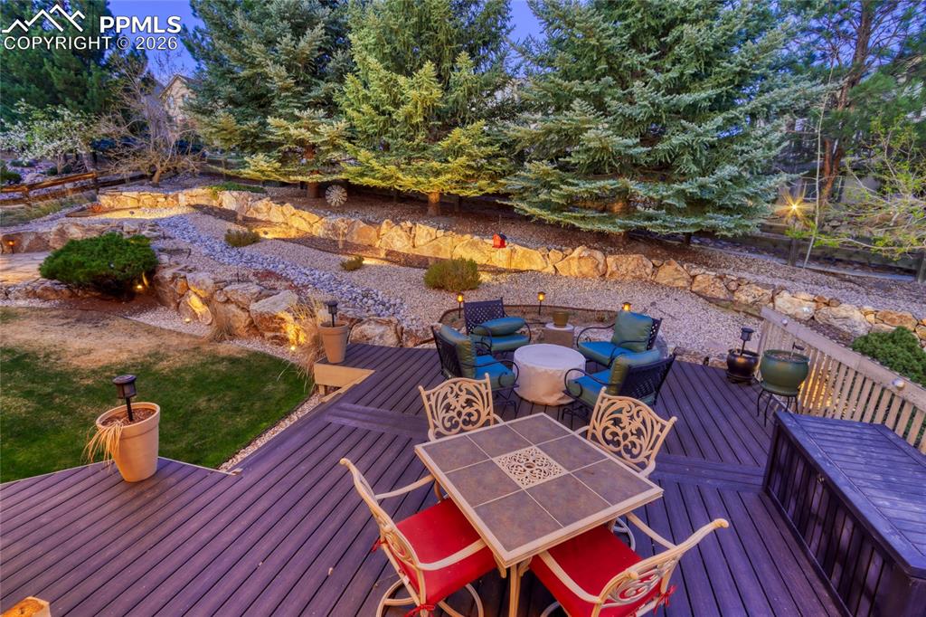 Image 43 of 50: Lower deck level at twilight