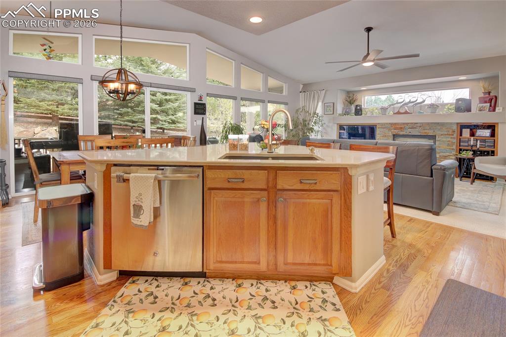 Image 7 of 50: Kitchen island and dekton counters 