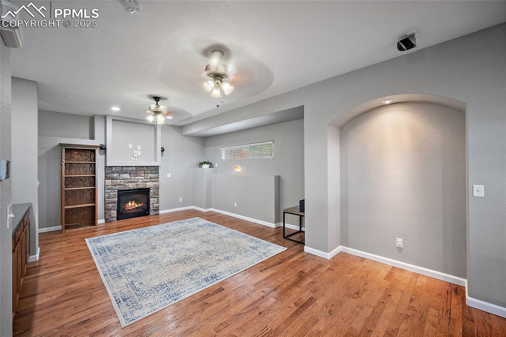 Image 4 of 28: nothing says Colorado like a fireplace in the living room