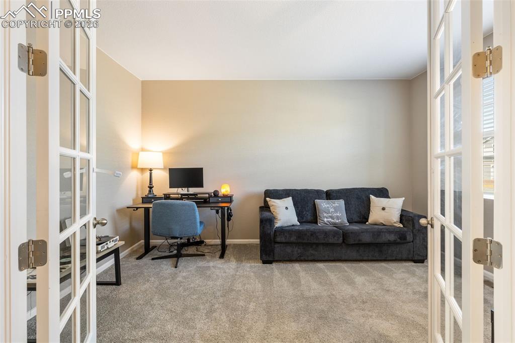 Image 4 of 49: Spacious Dedicated Office with French Doors