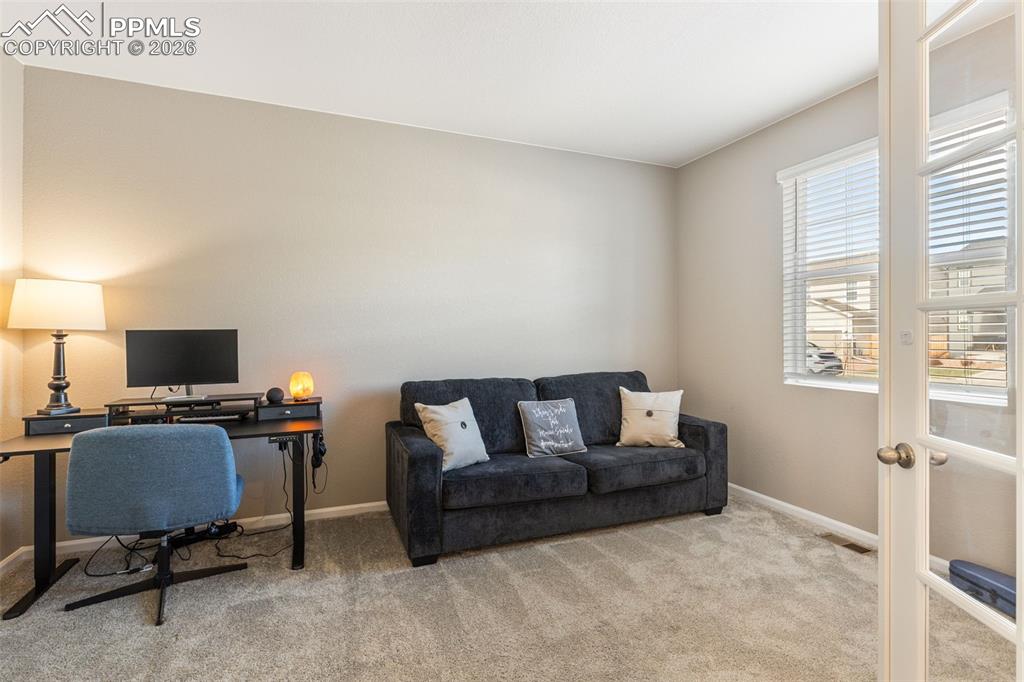 Image 5 of 49: Spacious Dedicated Office with French Doors