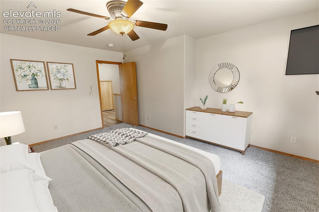Image 9 of 40: Upper Level Master Bedroom - Virtually Staged