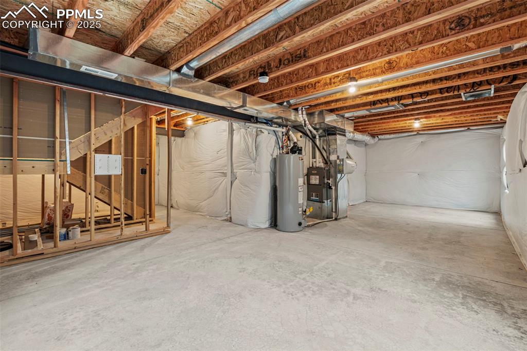 Image 30 of 32: unfinished basement 