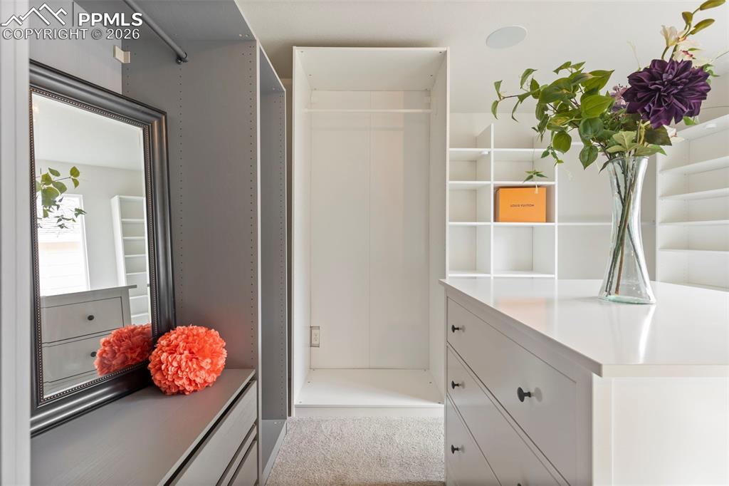 Image 25 of 44: Main-level bedroom or flex room with natural light, and carpeted flooring.