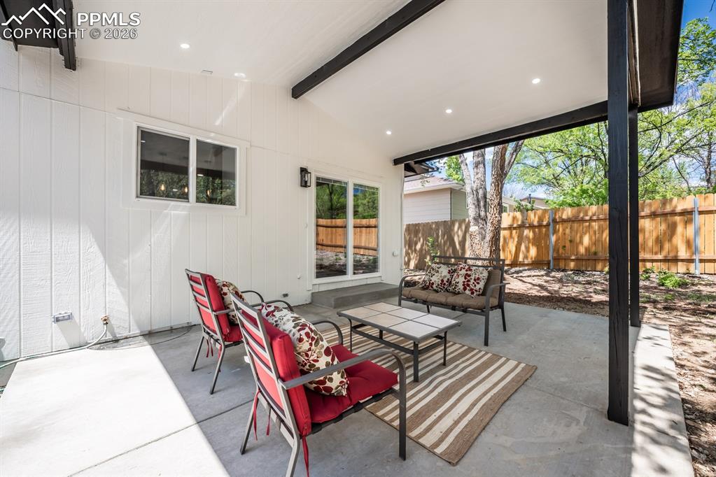 Image 46 of 48: View of patio / terrace featuring outdoor lounge area