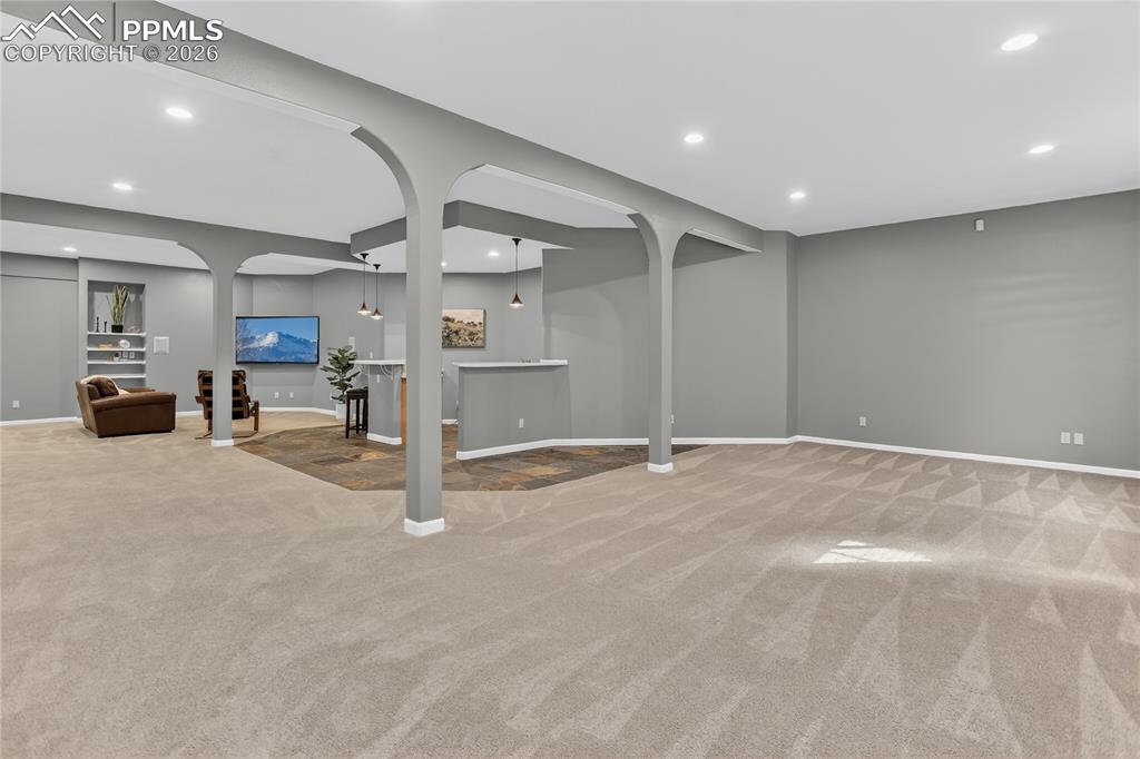 Image 21 of 35: Massive rec room downstairs