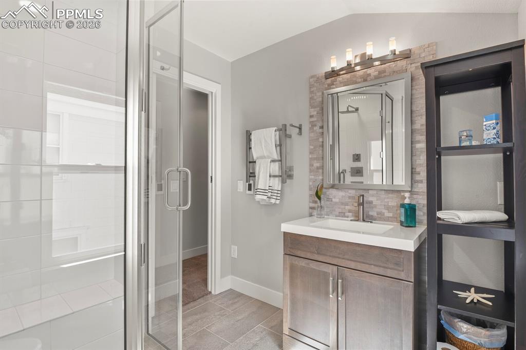 Image 30 of 50: Upper level 3/4 bathroom 