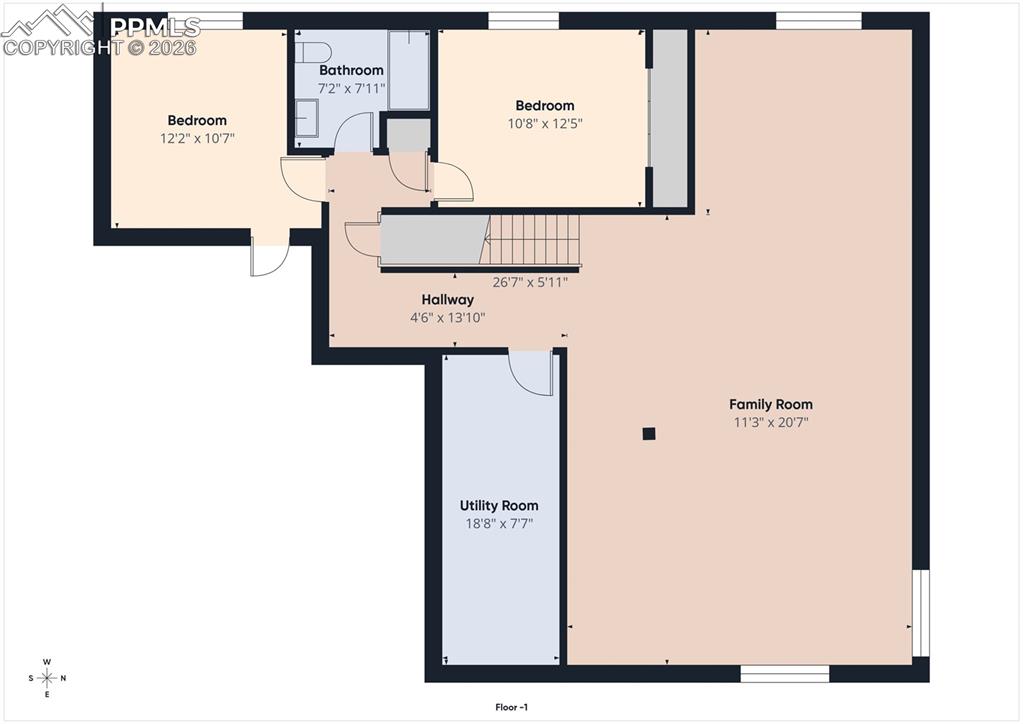 Image 49 of 50: Finished basement layout offering additional living space, a family room, 2