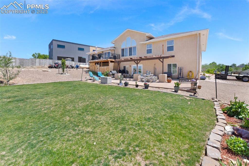 Image 38 of 44: Large Corner Lot; Backyard Includes: Large Concrete Patio , Water Feature,