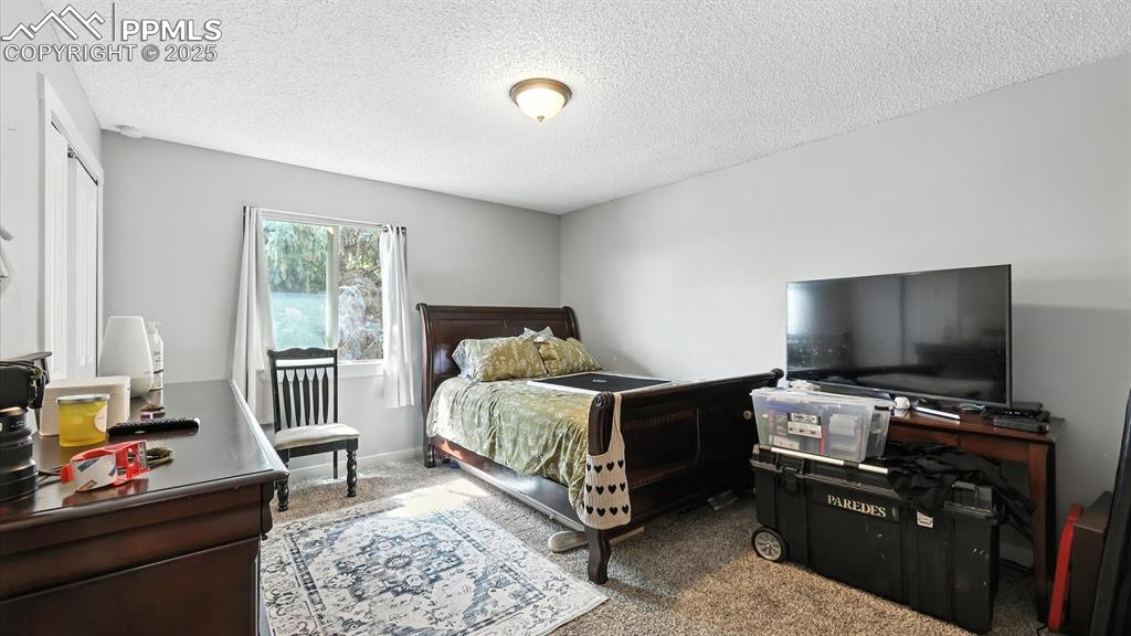 Image 19 of 29: The Primary Bedroom has neutral carpet, a view window, and generous closet.