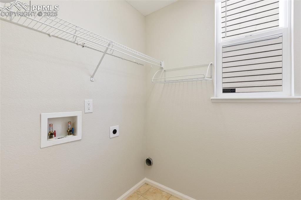 Image 22 of 45: Laundry room with hookup for an electric dryer, hookup for a washing machin
