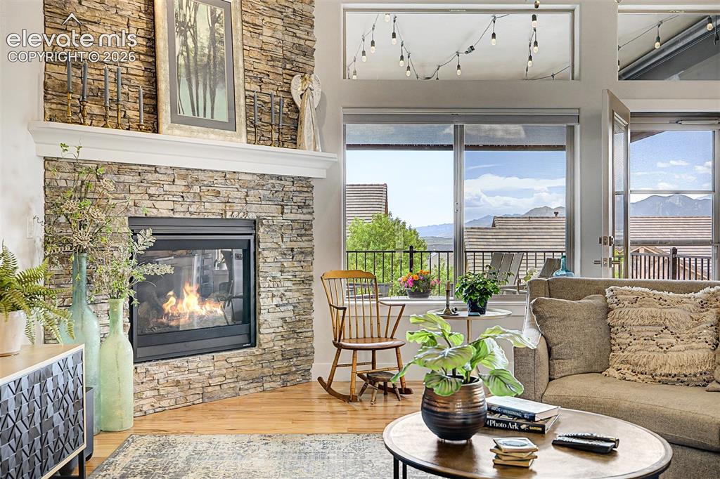 Image 8 of 49: Pikes Peak view out your living room window!