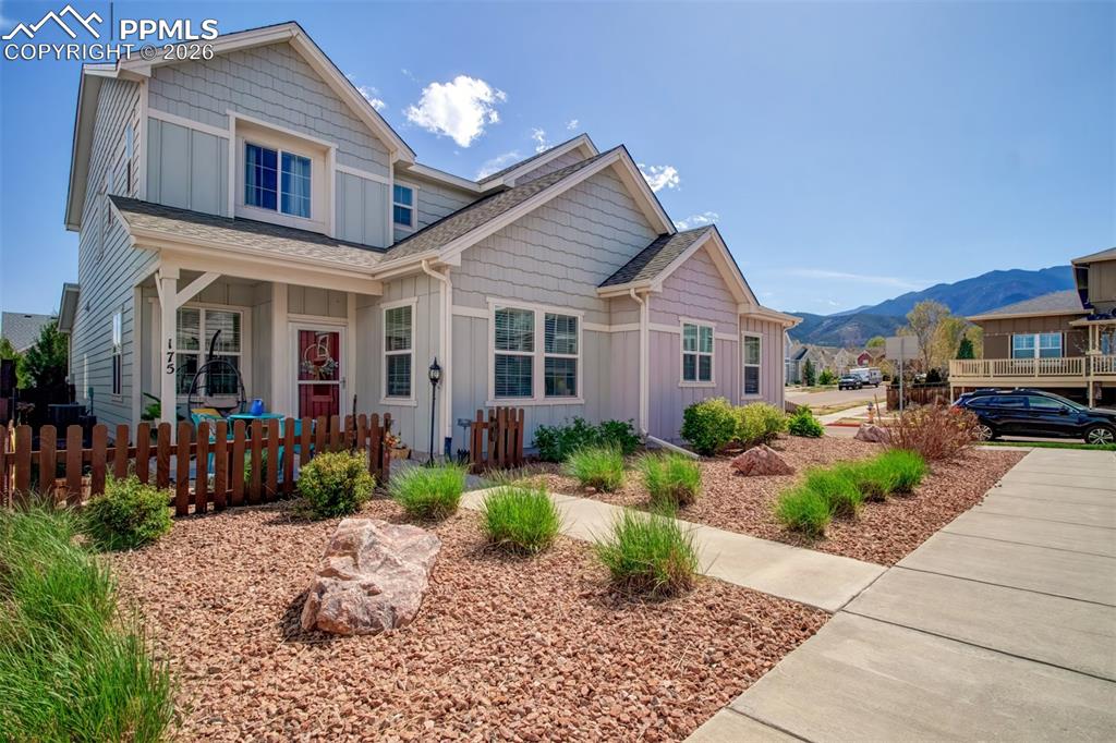 Caption: Front of townhome. Just look at that Mountain View and the landscaping!