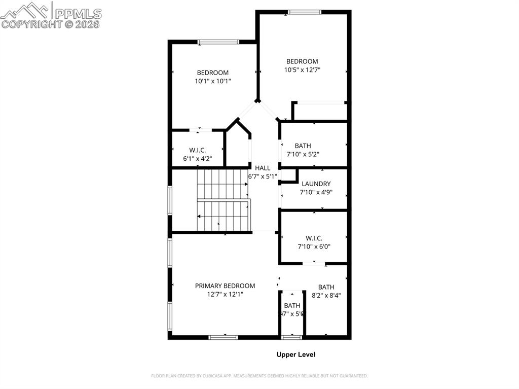 Image 31 of 32: Upper level floor plan 