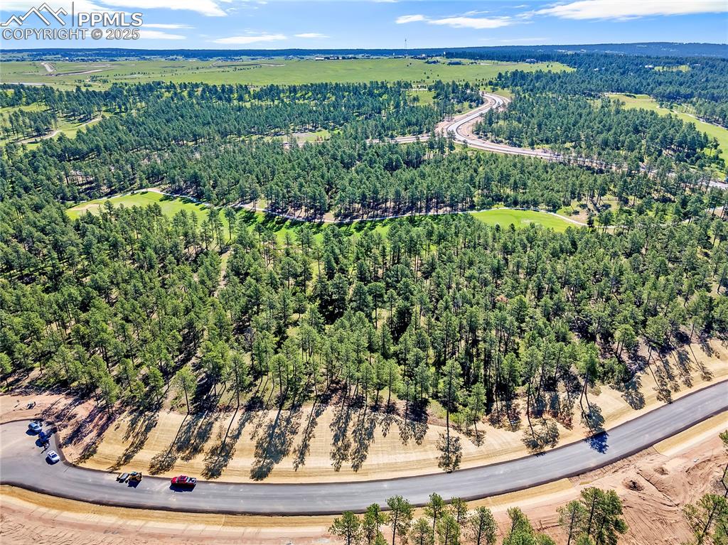 Image 4 of 9: Aerial view of a heavily wooded area