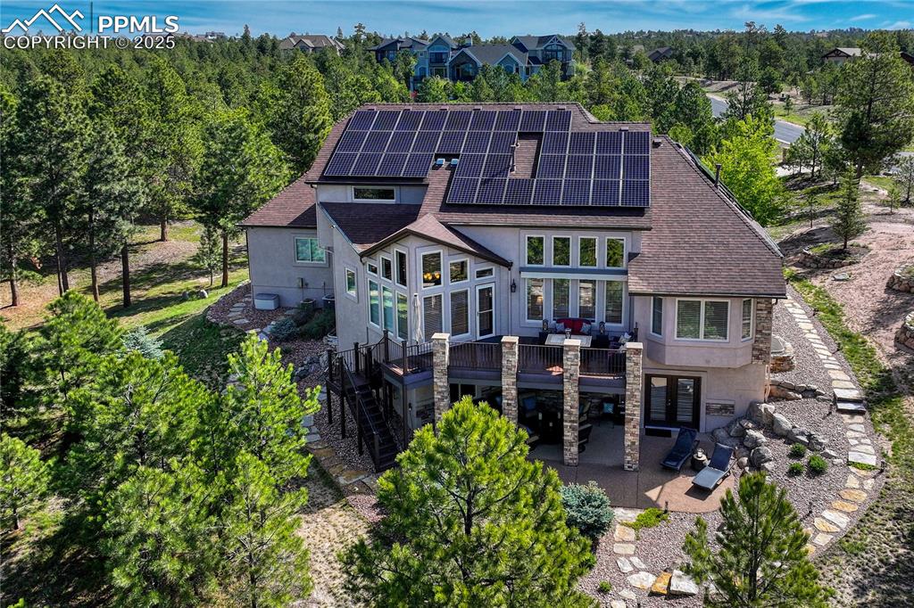 Image 40 of 48: Solar panels make a huge difference in utility costs! Fully paid off.